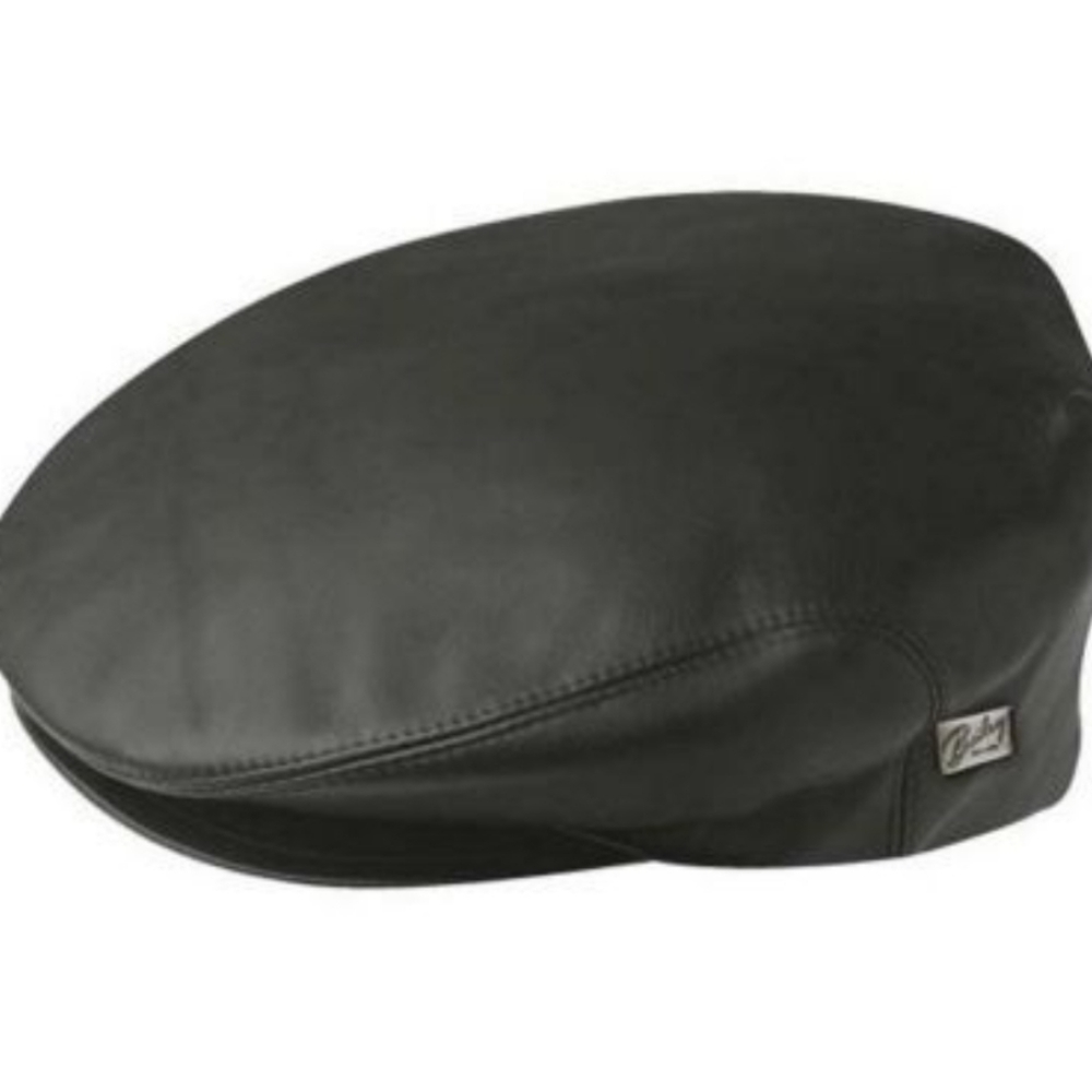 Bailey Hat Co. Black leather Stockton cap